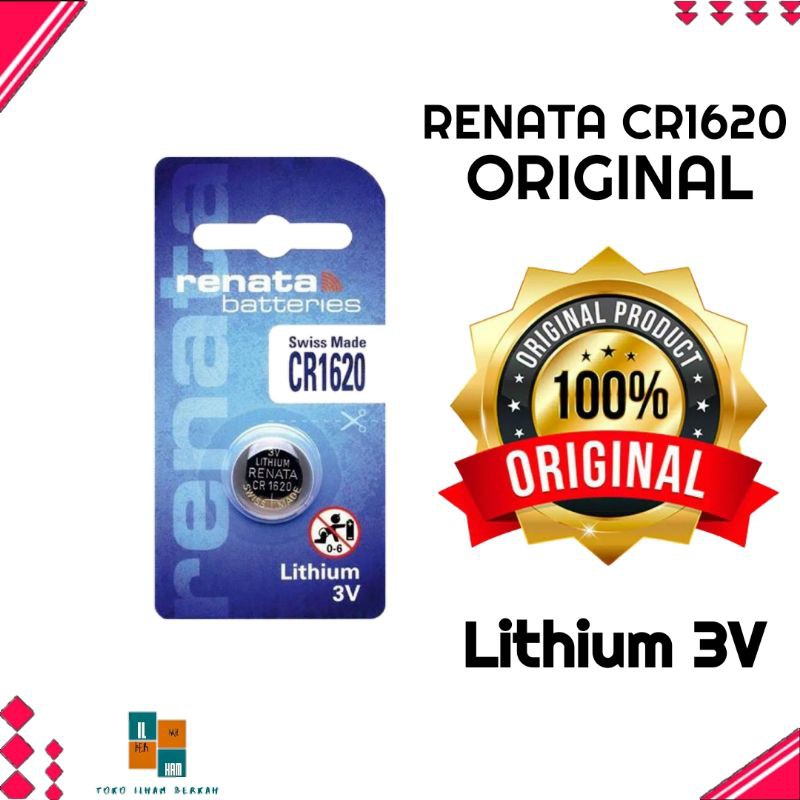 ORIGINAL BATERAI RENATA CR1620 3V Battery Batre RENATA CR 1620