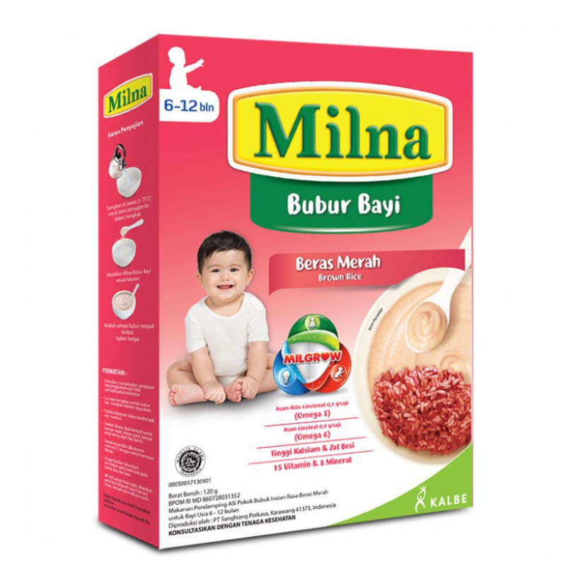 Milna Bubur Bayi untuk Bayi 6m+ 120g (Tersedia varian rasa)