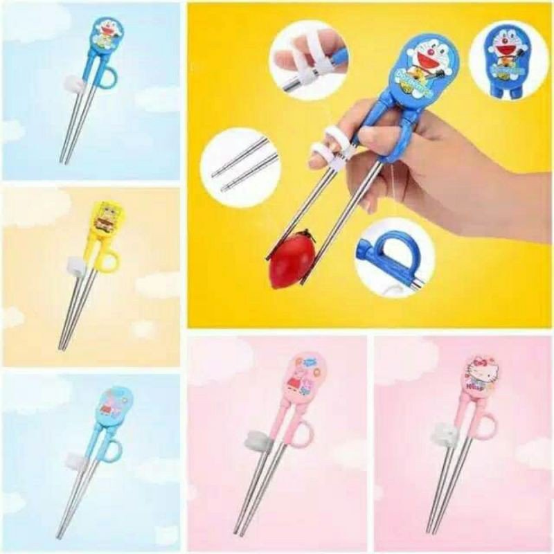 Children Training Chopsticks Sumpit Belajar Makan Anak Bayi Karakter