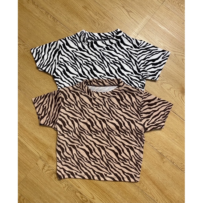 Atasan Crop Top Zebra / Crop Top Zebra / Atasan Lengan Pendek / Atasan Lengan Panjang