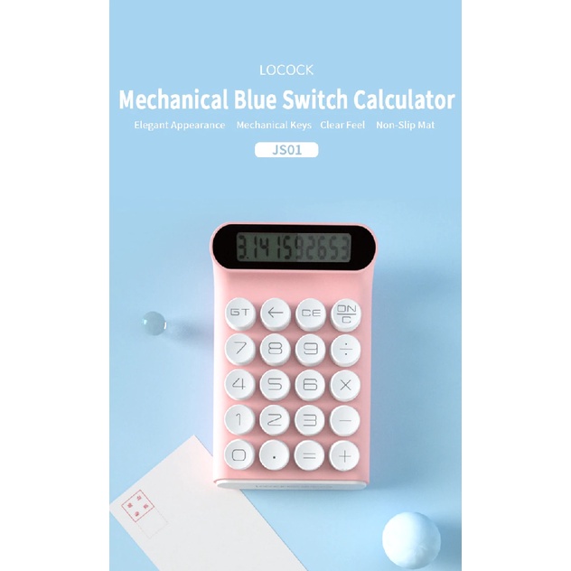 LOCOCK JS01 Mechanical Switch Button Calculator - Kalkulator 10 Digit