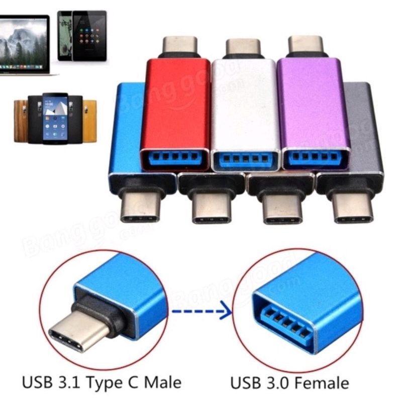 OTG USB type C / tipe-c connector to Normal USB port - Converter data transfer Xiaomi samsung redmi