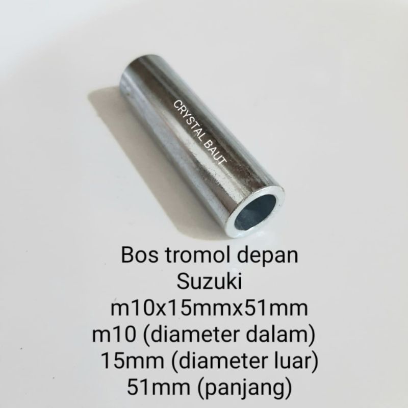 Bos Tromol Depan Suzuki Diameter Lobang M10 x Panjang 51 Mili / Bosh Tromol Lobang M10 x Panjang 51 Mili