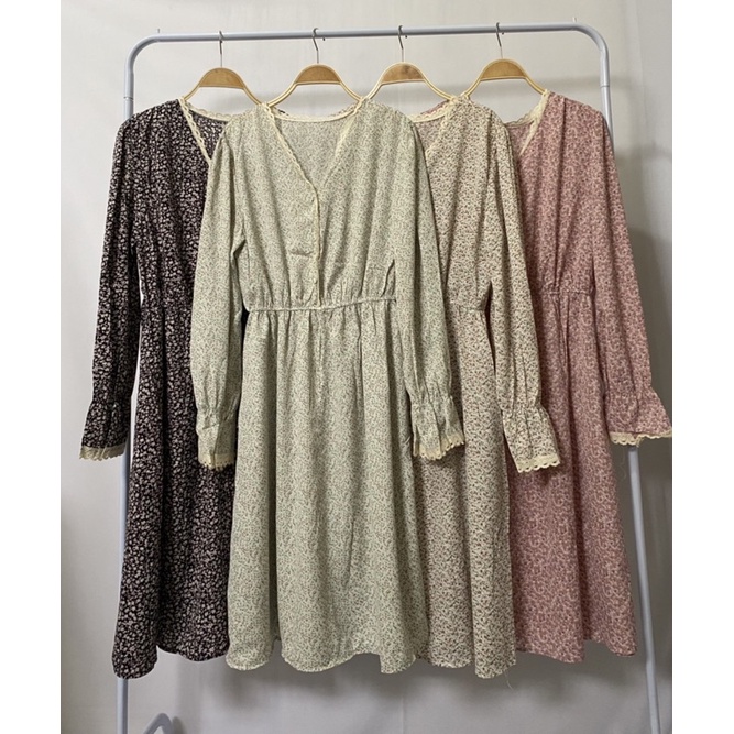 tunik twiscone Import kancing busui motif bunga kecil