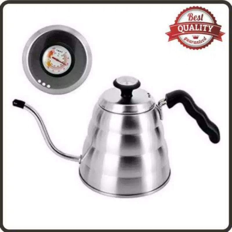 KETTLE GOOSENECK 1200 ml WITH THERMOMETER / TEKO LEHER ANGSA DENGAN THERMOMETER