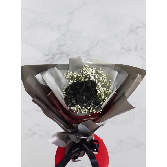 BOUQUET  MAWAR HITAM | BOUQUET ANNIVERSARY ULANG TAHUN | MAWAR HITAM
