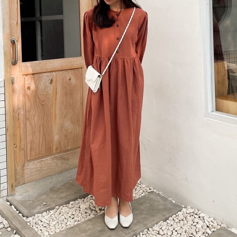 (DBY) GAMIS MIDI NASSELA OVERSIZE DAILY BUSUI DRESS WANITA RAYON