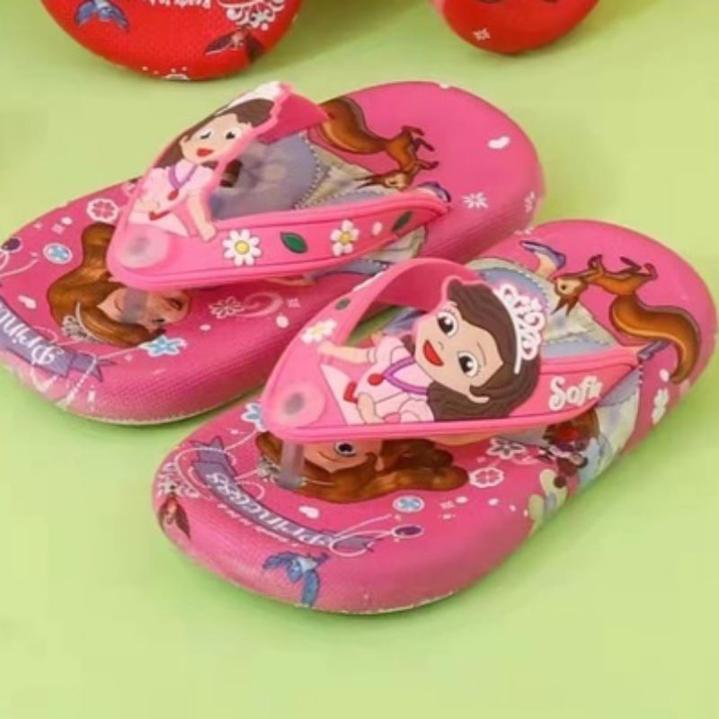 Sandal Jepit Anak Perempuan Motif Sofia Sandal Import Anak Cewek