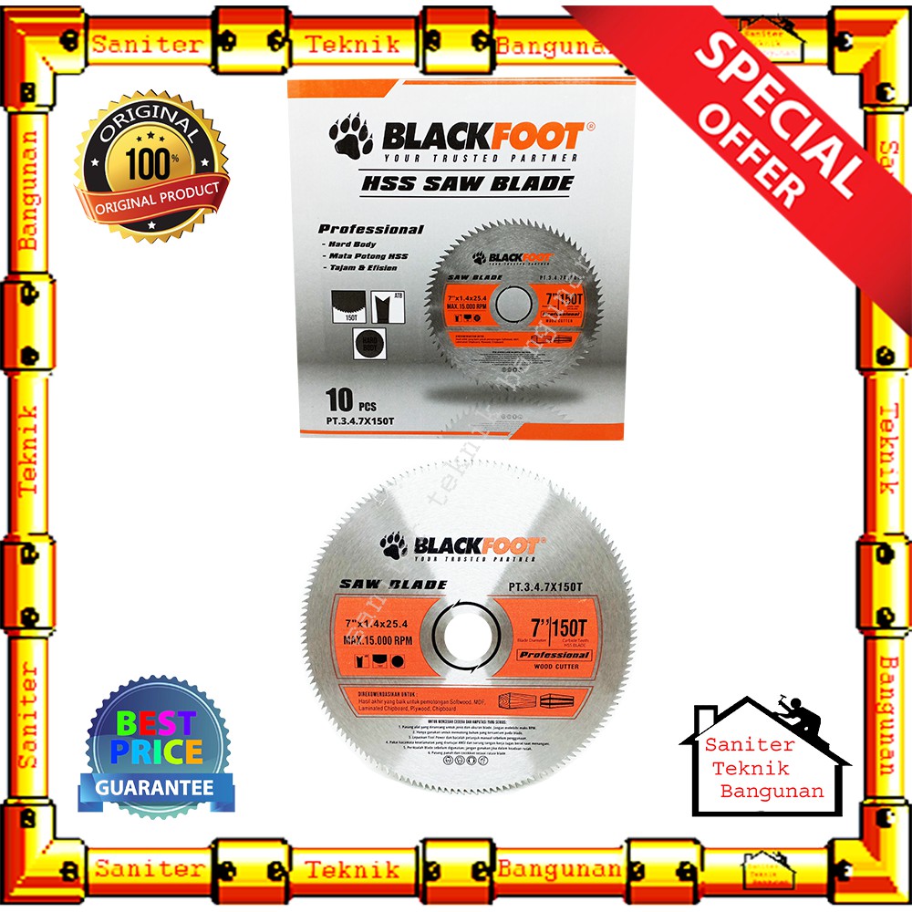 Mata Gerinda Saw Blade Blackfoot 7 Inch - Mata Potong Kayu