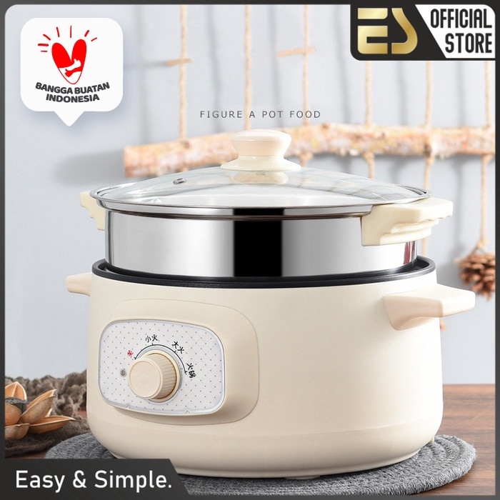 TERBARU ES PANCI LISTRIK PORTABLE FRY PAN STEAM POT PANCI ELEKTRIK PORTABLE