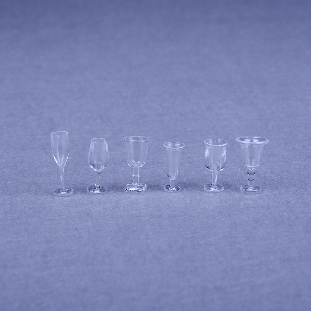 &lt; E2id &amp; &gt; 17pcs / Set Mainan Miniatur Gelas Es Krim Transparan Untuk Aksesoris Rumah Boneka