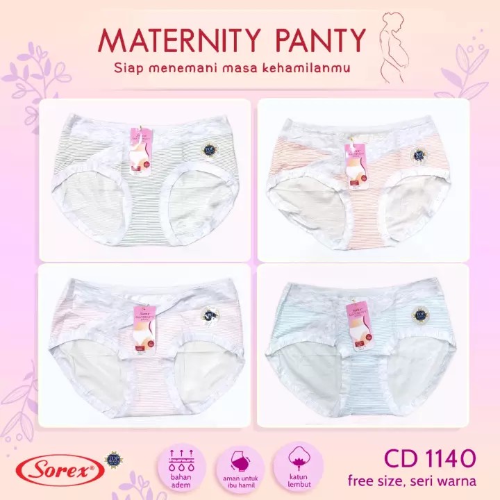 Sorex Celana Dalam Wanita Hamil Motif Garis - Maternity Panty CD 1140