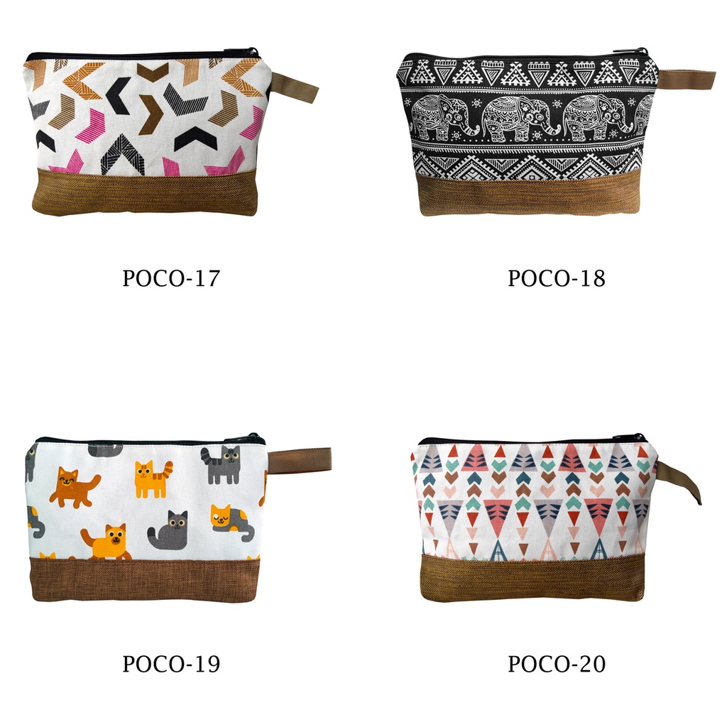 Pouch Kanvas Kombinasi Bisa Souvenir 26x17 Motif POCO-17 Ke POCO-20