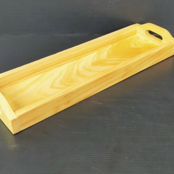 

Unik BAKI KAYU PANJANG WADAH TEMPAT BUMBU HANDMADE 32X10X3 - BAKIKAYU32103