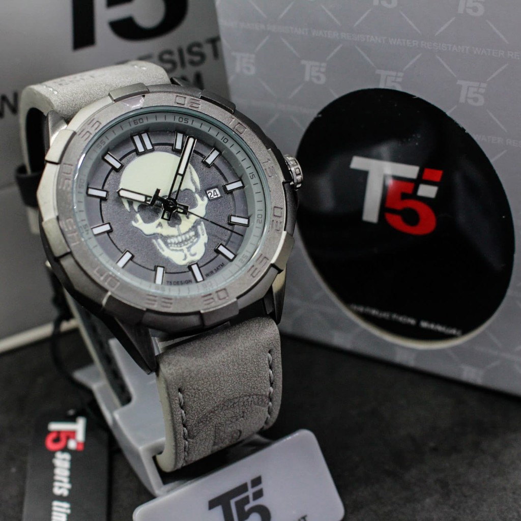 

promo T5 H 3617 Skull leather, WR, include box, paper bag