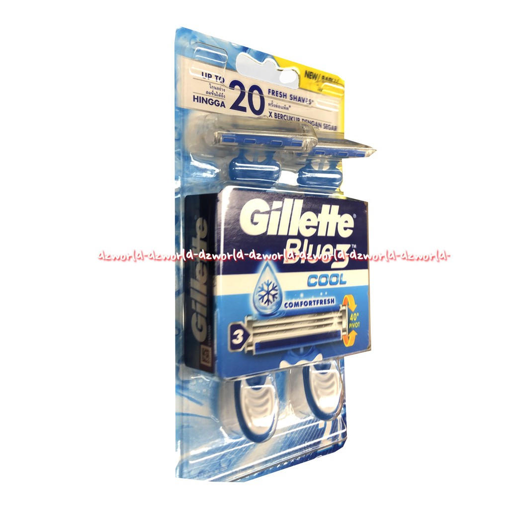 Gillette Blue3 Cool Pisau Cukur Dingin Segar Gilette Isi 2pcs