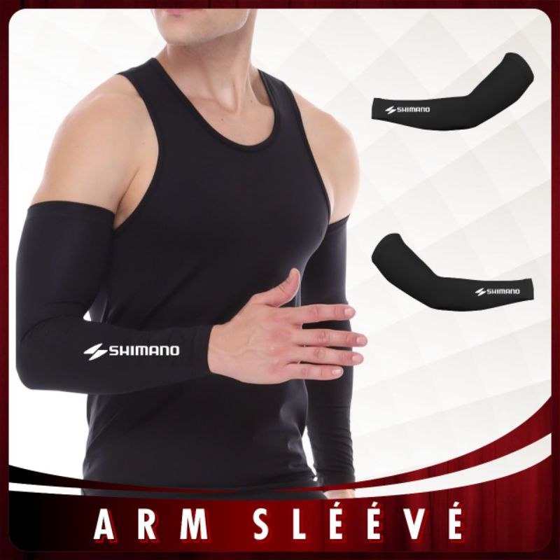 Handsock sport isi 2pcs arm sleeve hand sock sarung tangan deker murah lebay armsleeve stoking tangan stocking sport manset tangan muslimah paket murah isi 2 pcs skin deker olahraga pelindung lengan long elbow suport-Shimano sporty