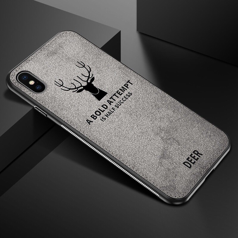 Soft TPU edge Canvas Embossed Deer Phone Cases For Iphone X Xs Max Xr 8 7 6 6s Plus Cover