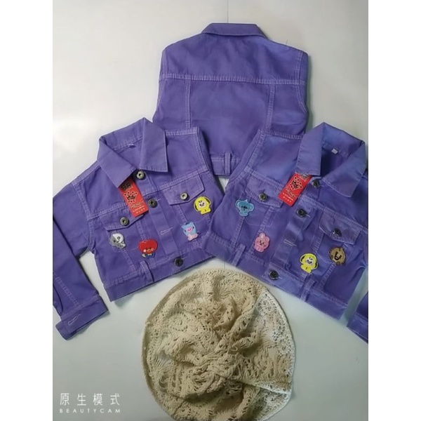 JAKET JEANS ANAK PEREMPUAN CROP BTS