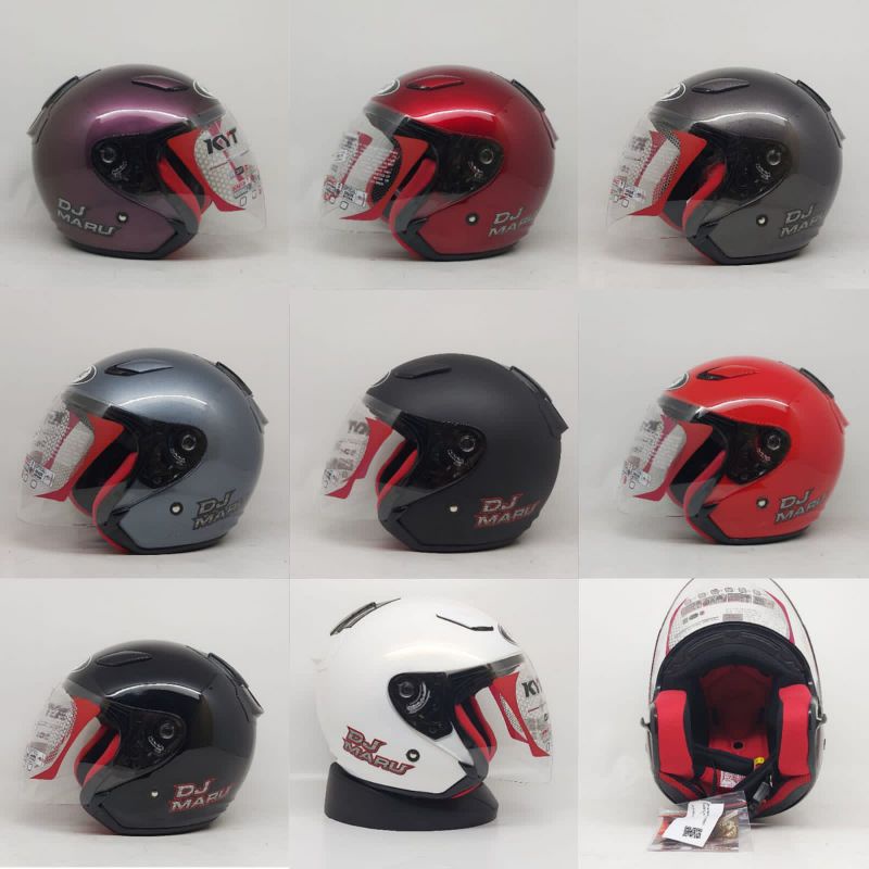 HELM KYT DJ MARU POLOS HALF FACE SNI DOT