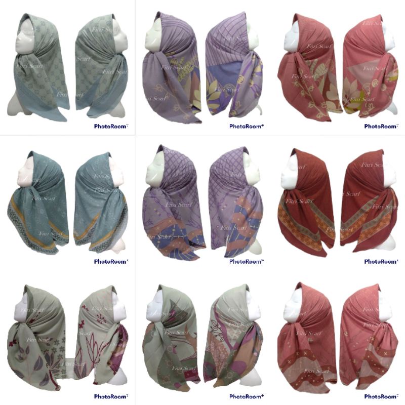 SERI O/ Jilbab Motif Oskara warna Mint sage lilac ungu peach bata