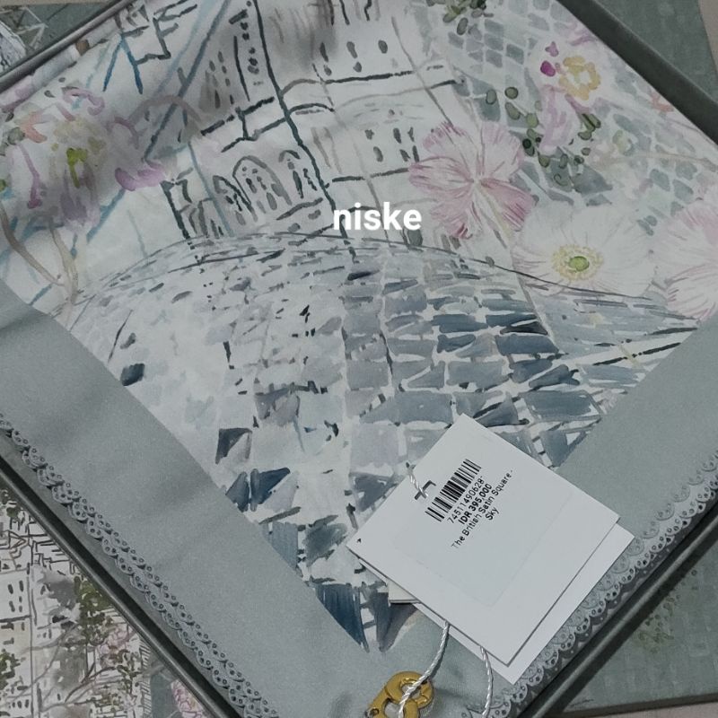 Buttonscarves British sky satin