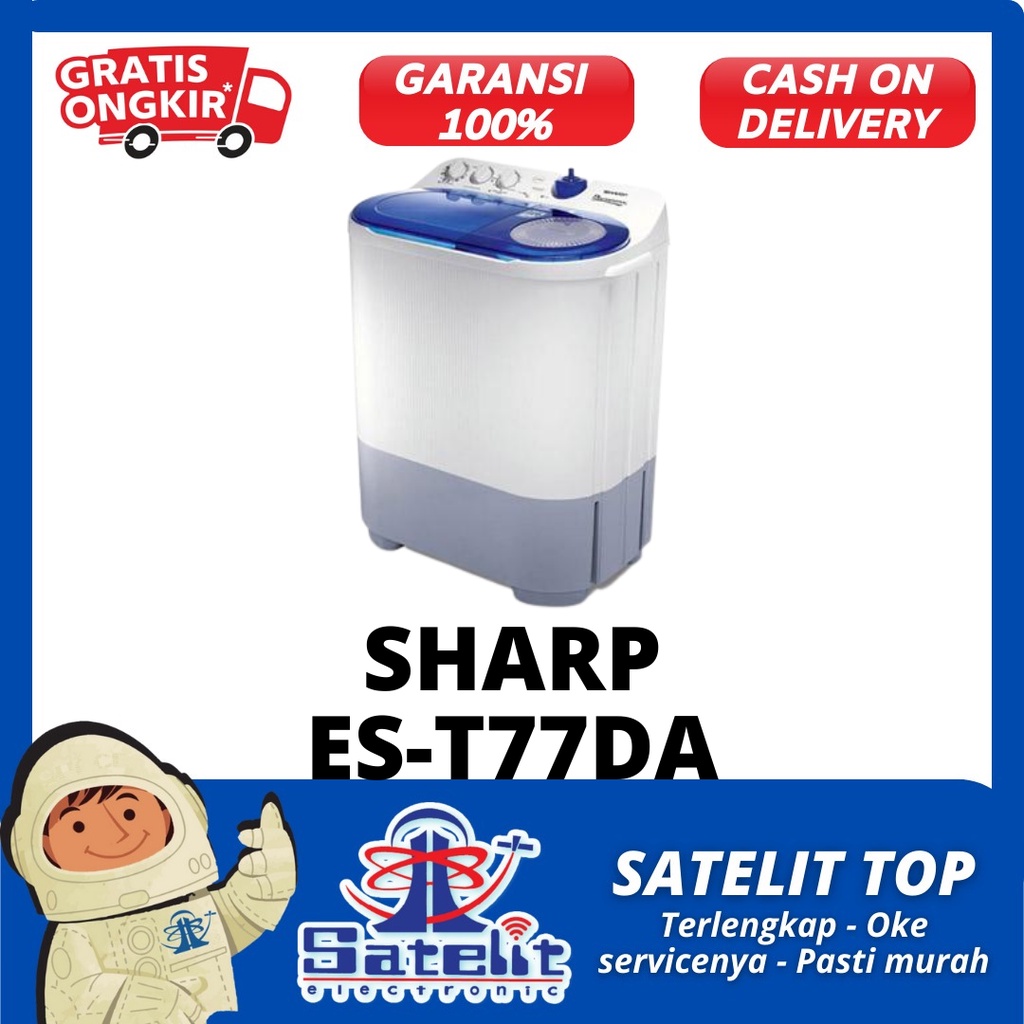 MESIN CUCI / WASHING MACHINE / ALAT CUCI PAKAIAN 2 TABUNG SHARP EST77DA