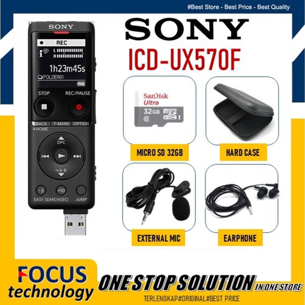 Sony ICD-UX570F ICD-UX570 Digital Voice Recorder/Alat Rekam Sony ICD-UX570F