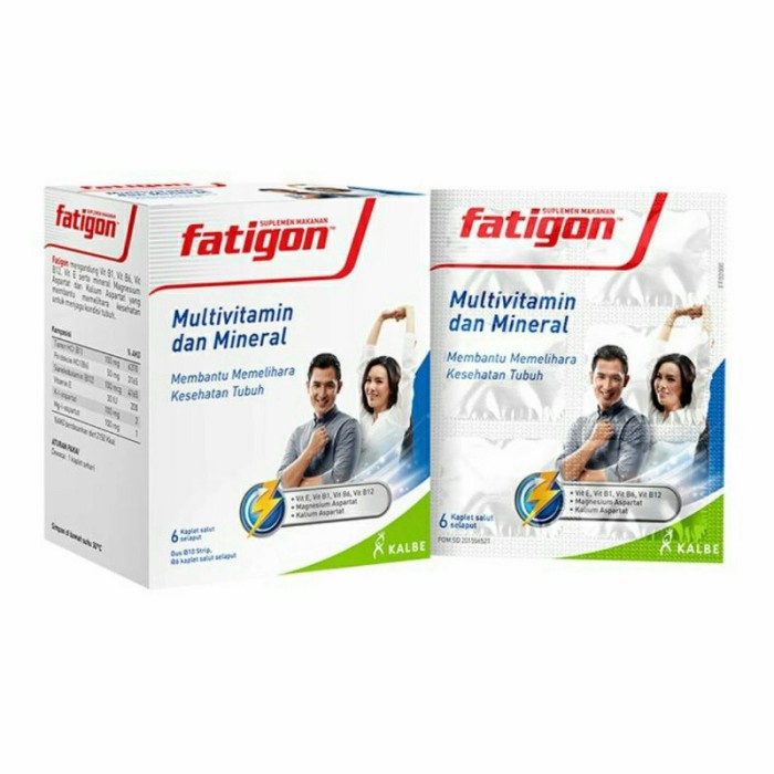 Fatigon Multivitamin Vitamin E Vitamin B strip isi 6 tablet Obat Kesemutan Obat Pegal Obat Keram