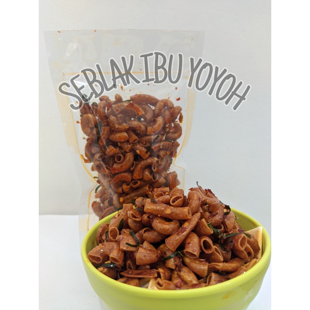 

makaroni pedas daun jeruk 100gram/makaroni pedas/cemilan/makanan ringan/seblak kering mantul pisan