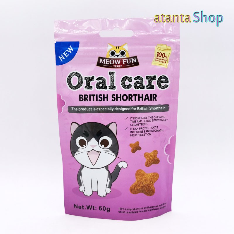 Meow Fun - 60g Oral Care British Shorthair cemilan kucing
