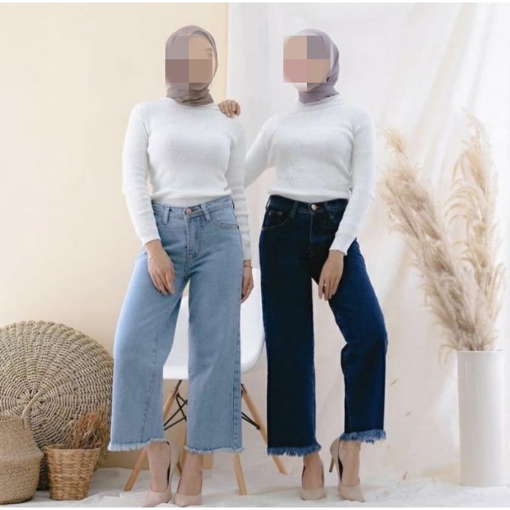 celana kulot jeans wanita premium rawis