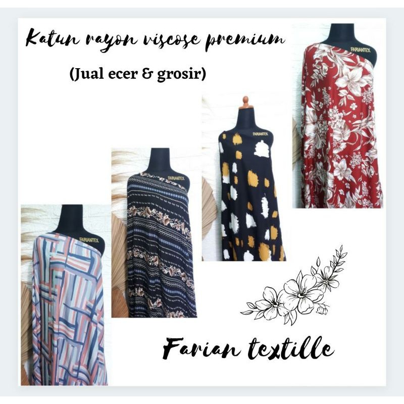 Kain Rayon Motif Viscose Premium Harga Per 0 5m Shopee Indonesia