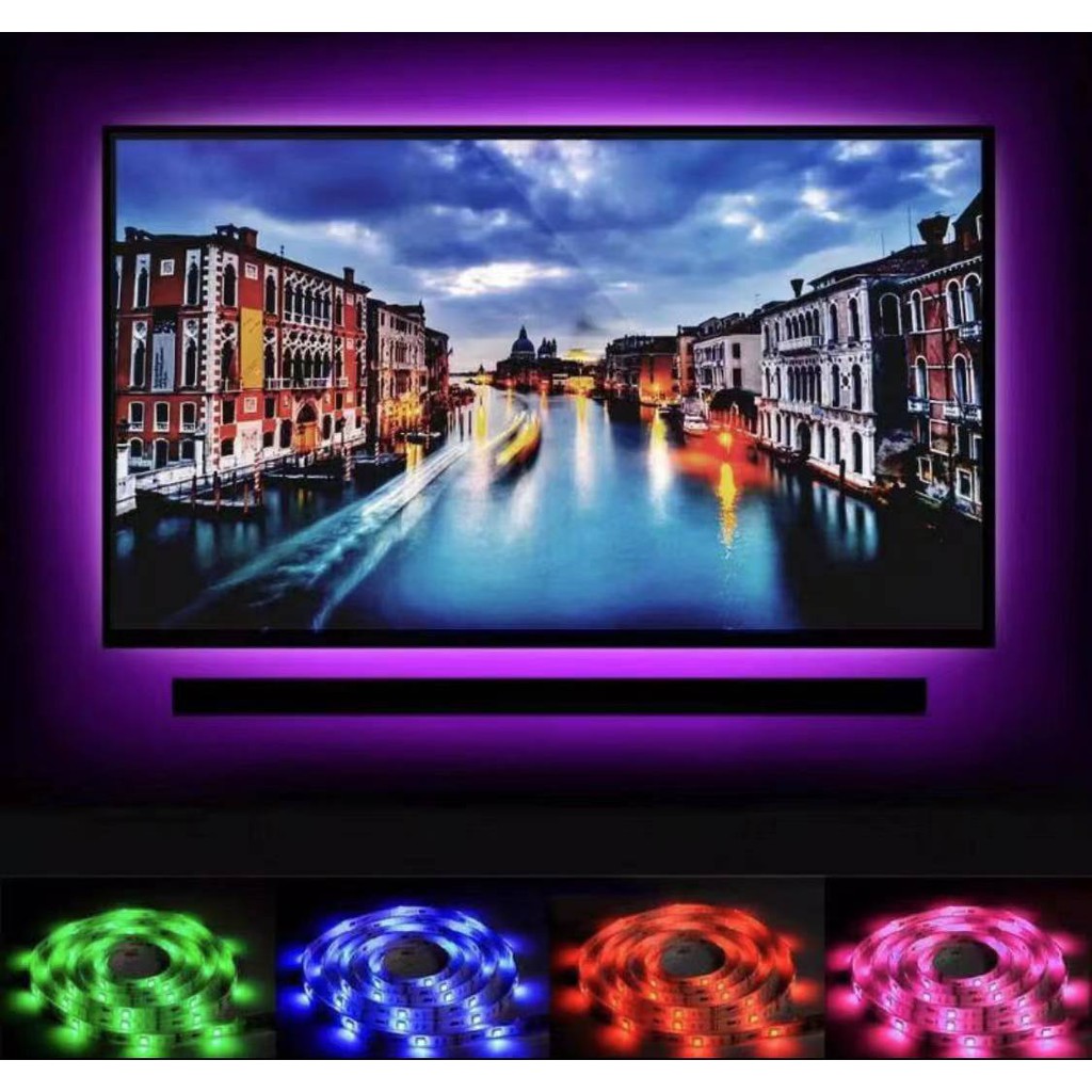 LED Strip RGB 5050 Dengan 5V USB STRIP ESTV Controller &amp; Remot Control TV KOMPUTER