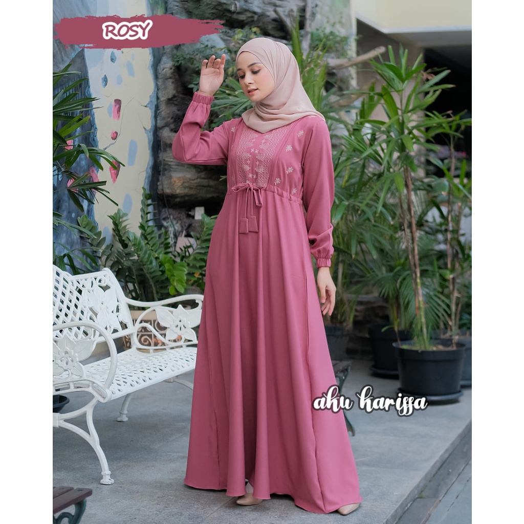 GAMIS SHAFIRA BORDIR ITTY CREPE ORIGINAL BY AKU KARISSA/GAMIS 2021/GAMIS MURAH/GAMIS HITS