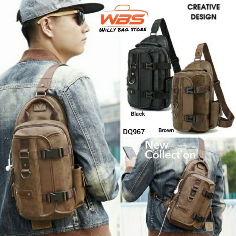 Tas selempang pria DQ967 / Sling bag