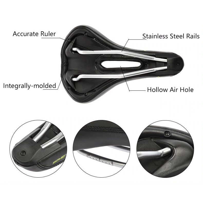 ROCKBROS Jok Sadel Sepeda Bike Saddle PU Leather - 6685 - Black