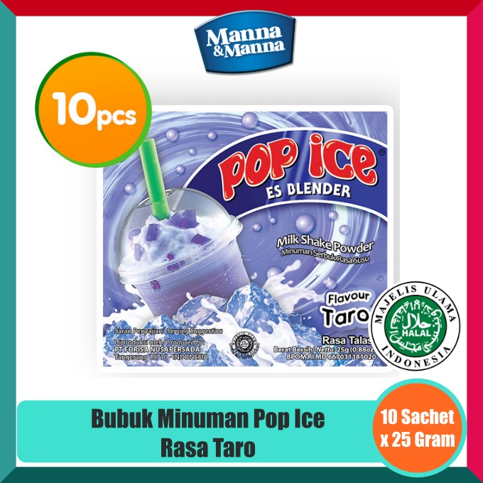 

Bubuk Minuman Pop Ice - Rasa Taro - 10 Sachet x 25 Gram