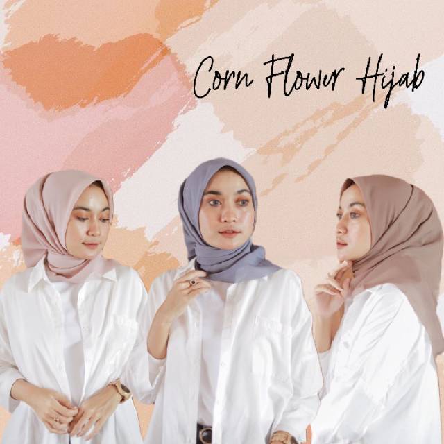 Corn Flower hijab / hijab segiempat