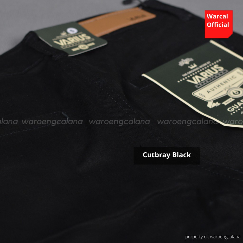 Varius Celana Cutbray Chino Black