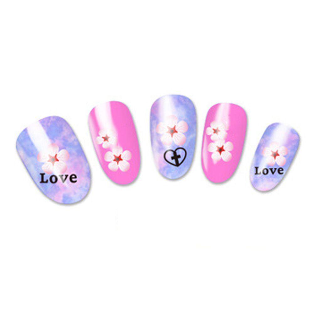 AUGUSTINA Agustina Bunga Stiker Kuku 30Pcs /set Segar Perekat Diri DIY Nail Decals