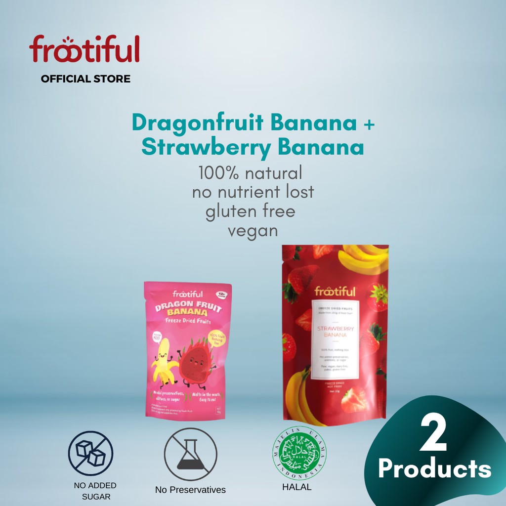 

Paket 1 Frootiful Dragon Fruit Banana Kids And 1 Frootiful Stawberry Banana
