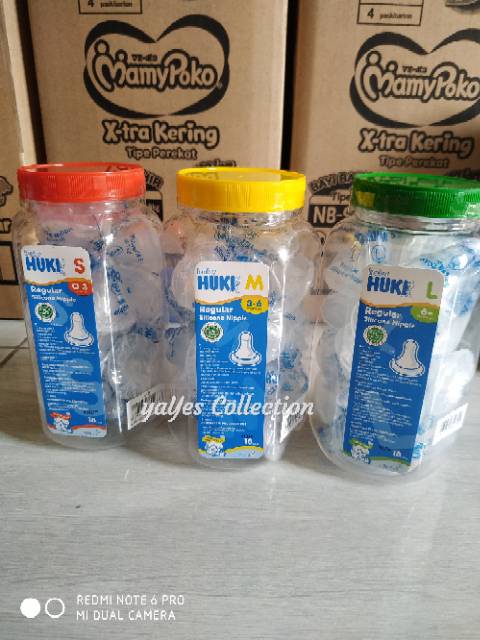 Huki dot botol size S - M - L nipple silicone sillicone toples refill refil baby bottol susu reguler