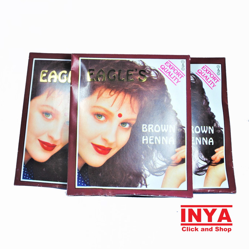 EAGLES BROWN HENNA HAIR DYE 10gr Sachet - Semir Rambut Coklat