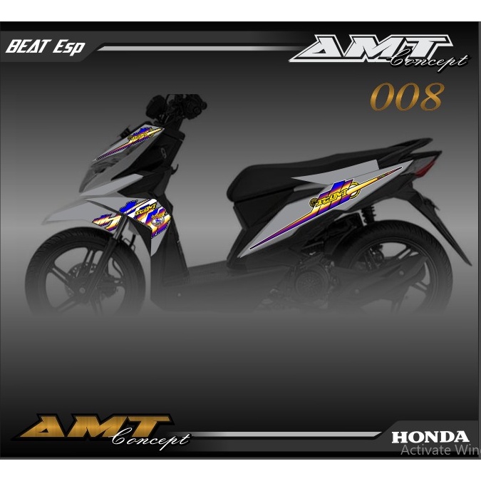 [Terlaris] Stiker Striping Motor Honda Beat ESP Silver Stiker Motor Striping Motor