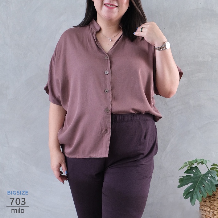 ARENA - Vneck Bigsize Wanita Blouse Oversize