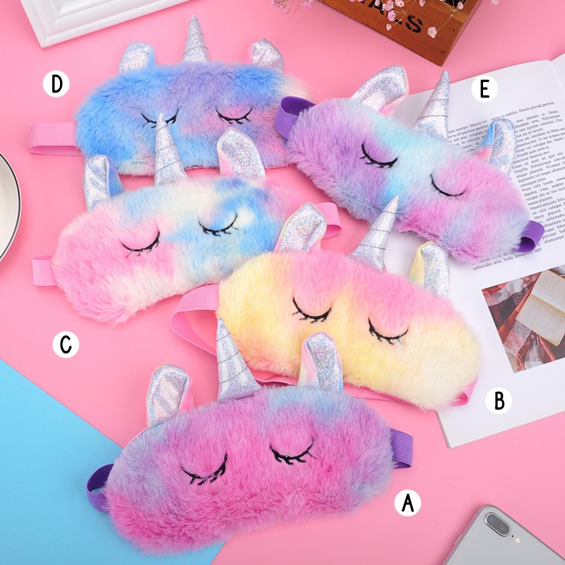 Masker Penutup Mata Tidur Bulu Unicorn MCBW2307