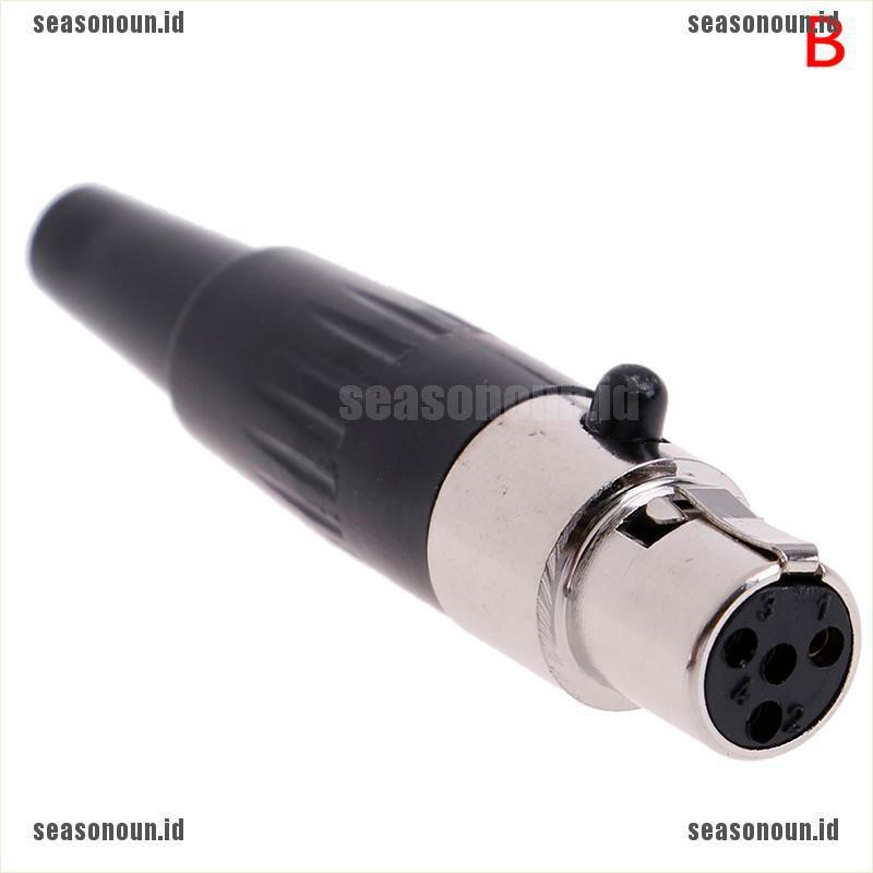 (sea) 1pc Konektor Audio Mini XLR 3 4 Pin Female Plug XLR Untuk Mikrofon