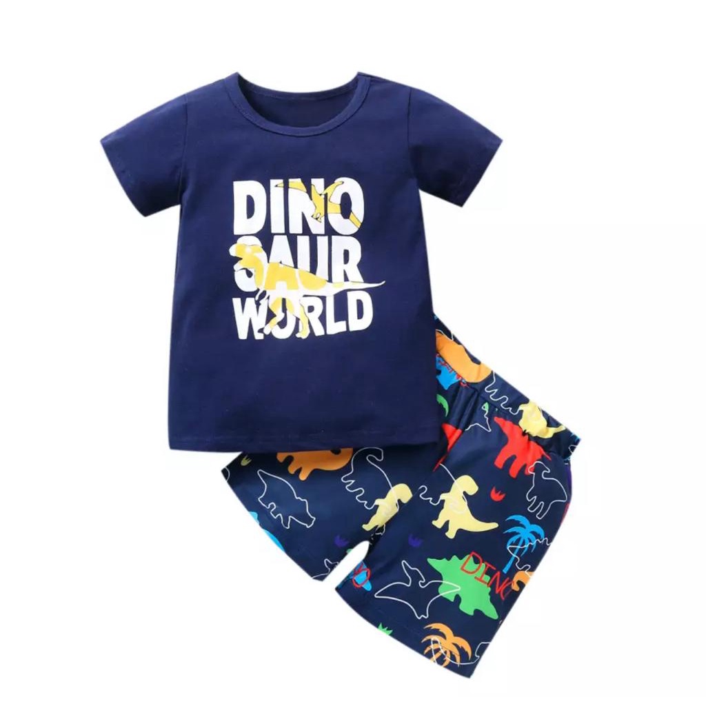 SETELAN ANAK BAJU ANAK KOAS ANAK UMUR 1-5 TAHUN SETELAN DINO WORLD SET ANAK LAKI LAKI BAJU ANAK LAKI LAKI KAOS ANAK LAKI LAKI SETELANA NAK TERBARU BAJU ANAK TERLARIS