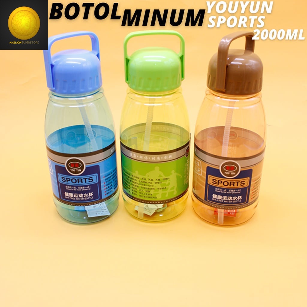 Botol Minum tempat Air Minum Jumbo 2 Liter - Botol Warna Bening / 0216